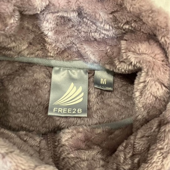 Women's medium soft fleece dusty mauve / light purple Cozy Cream Teddy Jacket - Picture 5 of 15